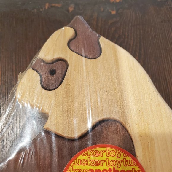 New Vintage Wooden Panda Scroll Saw Puzzle 5 Piece Stained Tucker Toys 9" - Picture 8 of 11